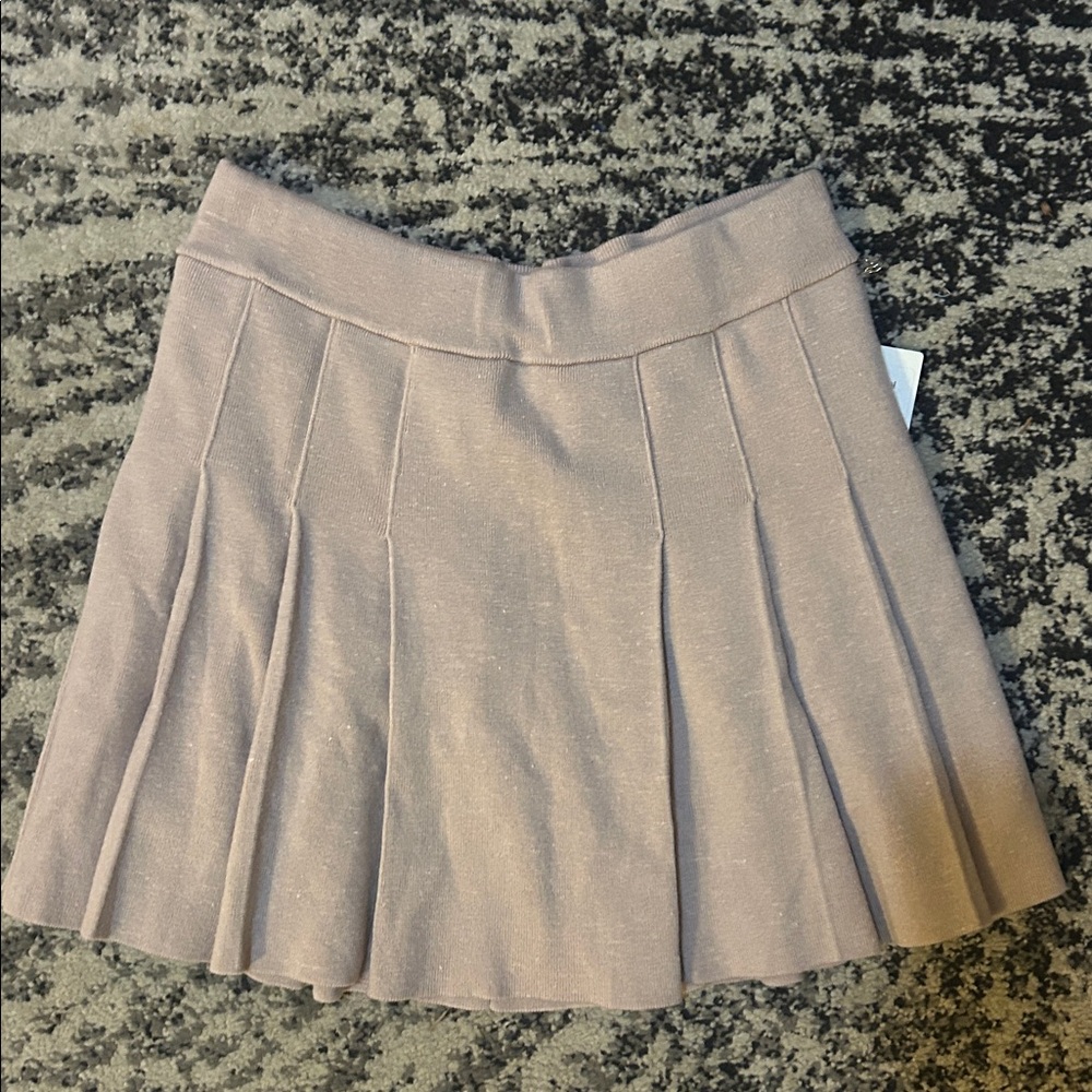 Lululemon Ribbed Merino Wool Pleated Skirt Heathered Mink Berry Multi - Picture 7 of 9